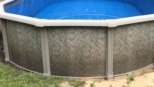24' x 52"  Grande Above Ground Tan Resin Frame Swimming Pool, Steel Wall, Hayward Filter System,  EZ Bead Liner + Accessories + Confer 7200 A frame Ladder
